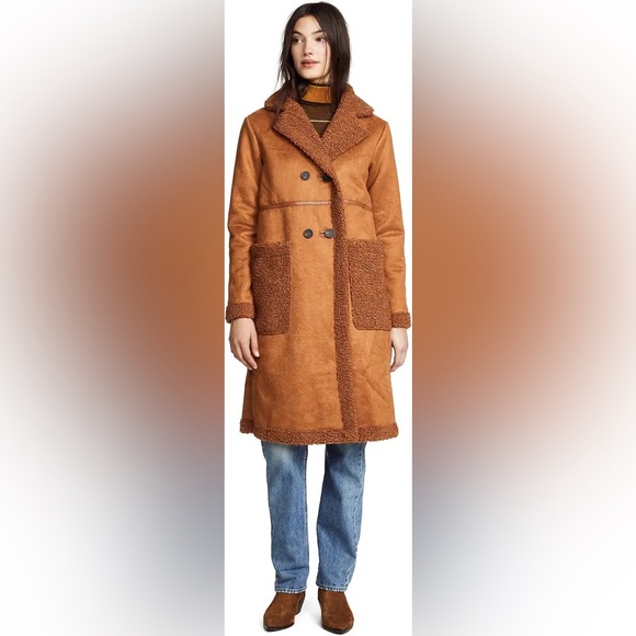 Apparis Jackets & Blazers - Women's Tan Shearling Coat